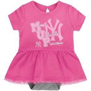 🆕 3 piece MLB Baby Yankees- Onesie Dress, Bible & Bootie Set